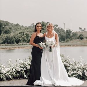 Azazie satin bridesmaids dress size 4 no alterations